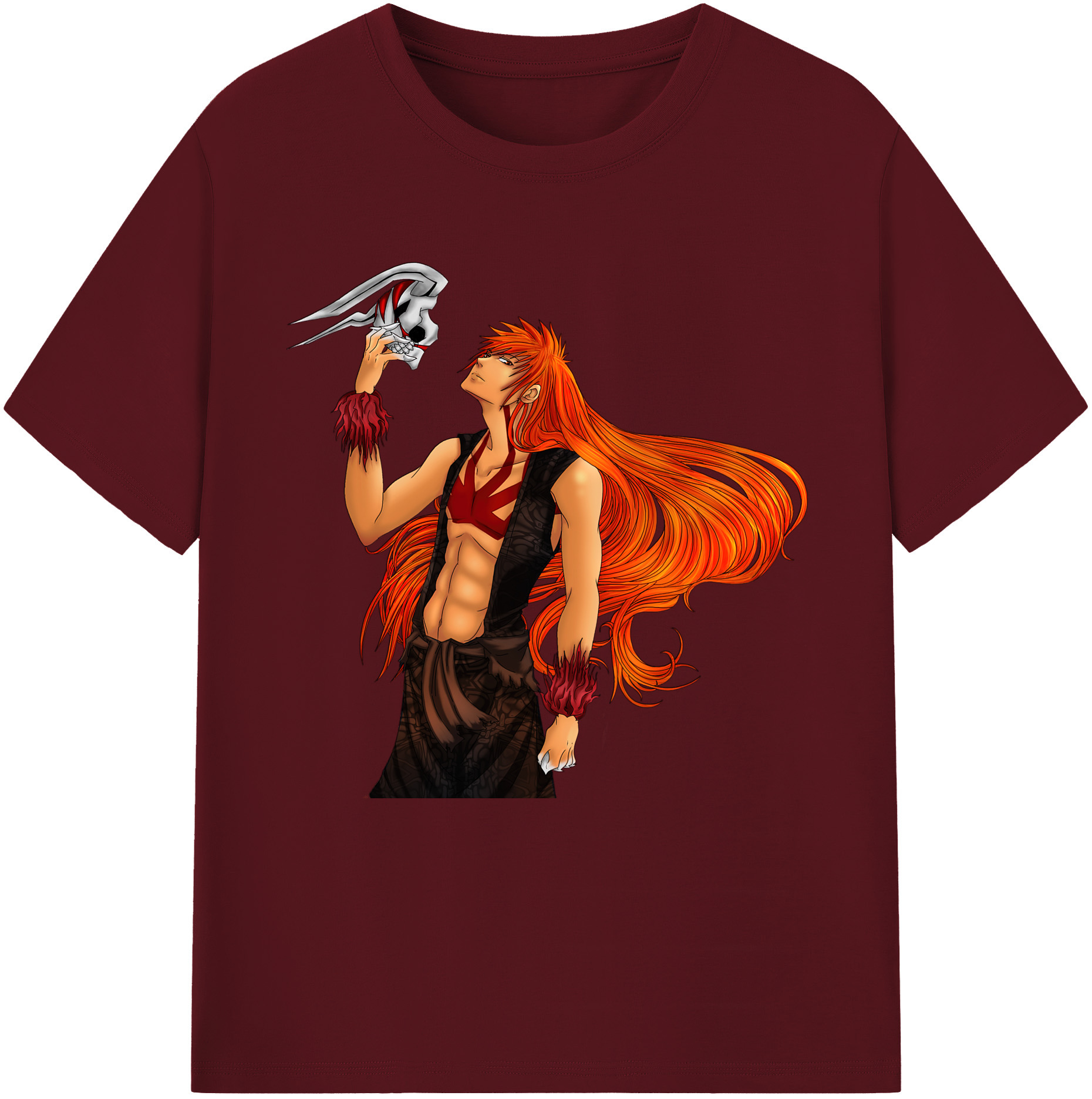 （画像用） ブリーチ 黒崎一護（くろさき いちご）BLEACH Kurosaki Ichigo 綿100％半袖Tシャツ（フロントプリント）